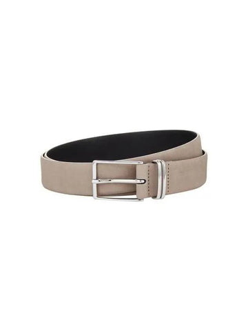 Men s Metal Double Loop Suede Belt Beige 270999 - EMPORIO ARMANI - BALAAN 1