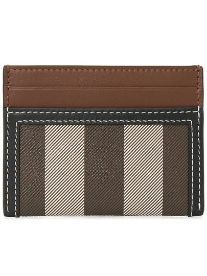 Check Two-Tone Leather Card Wallet Dark Birch Brown - BURBERRY - BALAAN 2