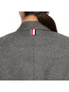 Women's Flannel Sports Wool Double Coat Medium Grey - THOM BROWNE - BALAAN 7