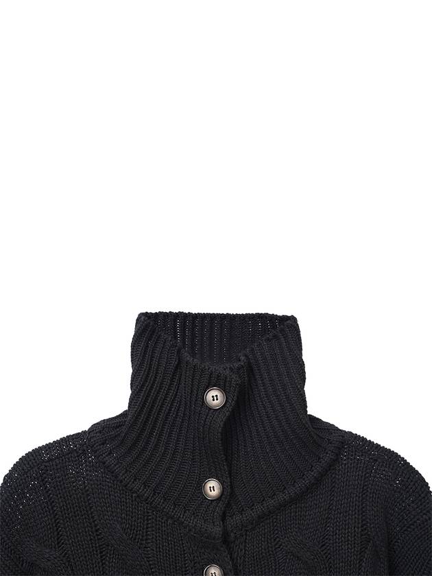 Turtleneck Cropped Knit Cardigan Black - HIGH SCHOOL DISCO - BALAAN 5