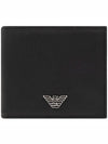 Men's Logo Leather Bifold Wallet Black - EMPORIO ARMANI - BALAAN 2