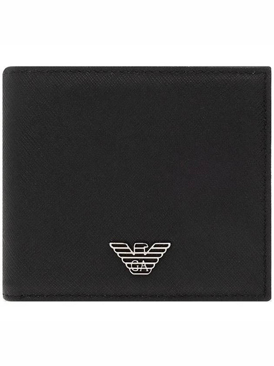 Men's Logo Leather Bifold Wallet Black - EMPORIO ARMANI - BALAAN 2