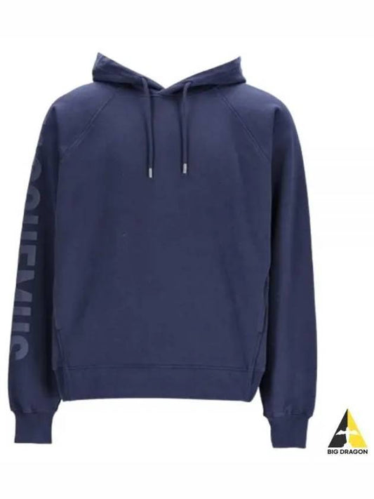 Le Typo Classic Fit Cotton Hoodie Navy - JACQUEMUS - BALAAN 2