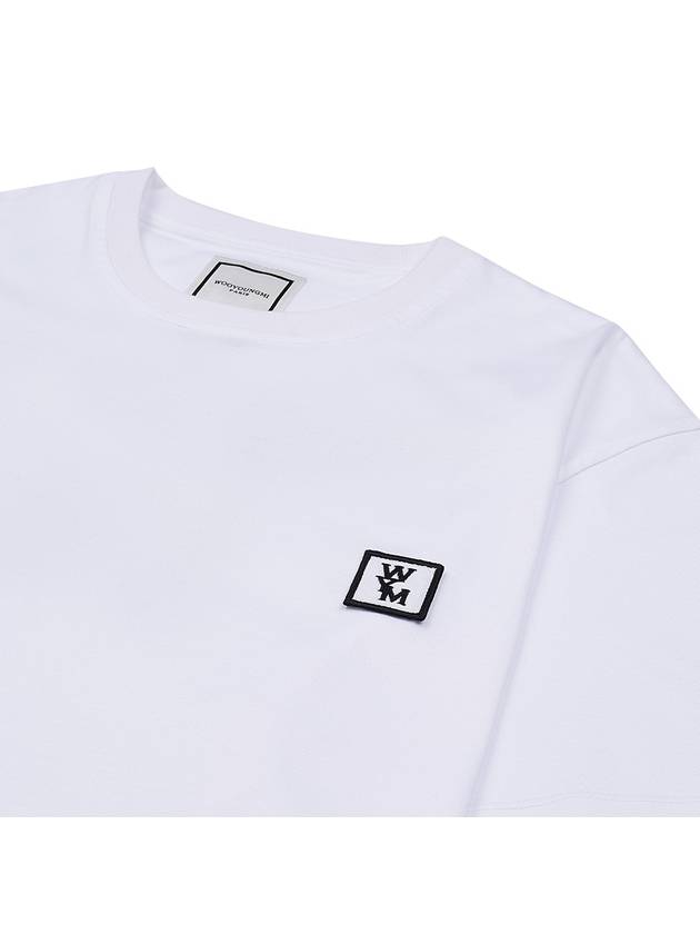 Men's Back Logo Cotton Short Sleeve T-Shirt White - WOOYOUNGMI - BALAAN 5