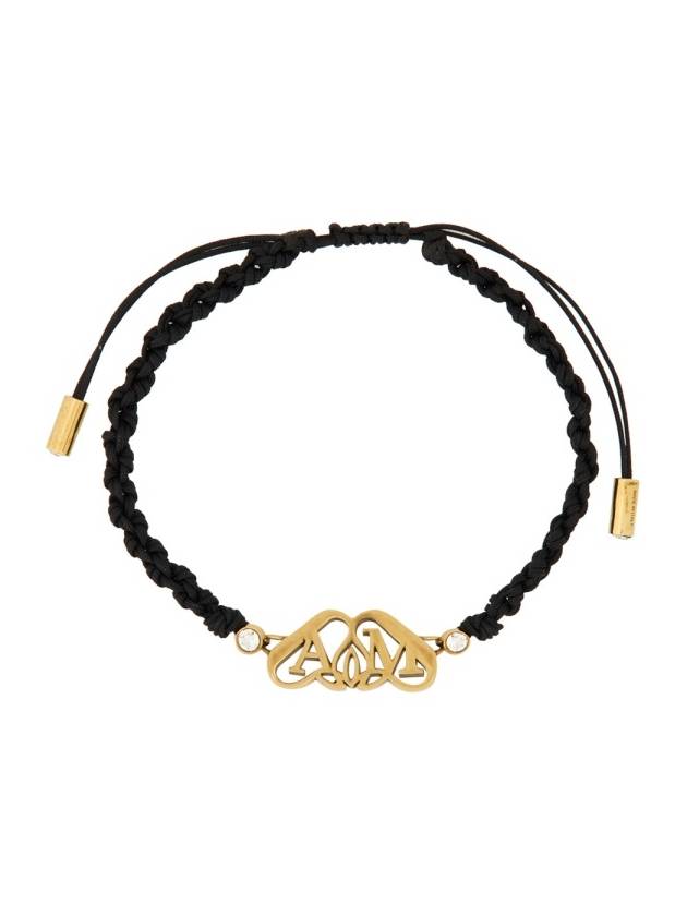 Logo Plaque Bracelet Black - ALEXANDER MCQUEEN - BALAAN 2