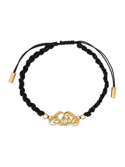 Logo Plaque Bracelet Black - ALEXANDER MCQUEEN - BALAAN 2