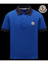 Kids Boys PK Short Sleeve T Shirt Royal Blue 8A00008 8496W 745 - MONCLER - BALAAN 2