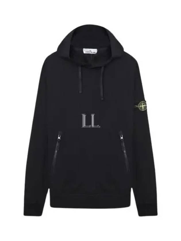 Cotton Waffen Patch Hoodie Black - STONE ISLAND - BALAAN 2