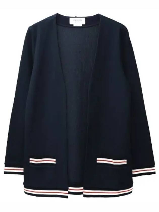 RWB Cricket Texture Cotton Long Cardigan Women - THOM BROWNE - BALAAN 1