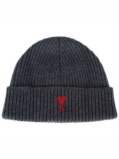 Heart Logo Wool Beanie Grey - AMI - BALAAN 2