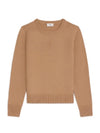 Triomphe Jacquard Crew Neck Heritage Cashmere Knit Top Camel - CELINE - BALAAN 2