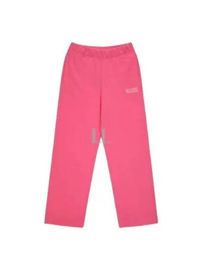 Logo Banding Sweat Straight Pants Pink - GANNI - BALAAN 2