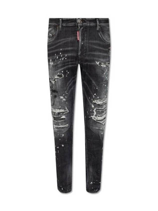 Denim Straight Pants S74LB1430S30503900 BLACK - DSQUARED2 - BALAAN 2