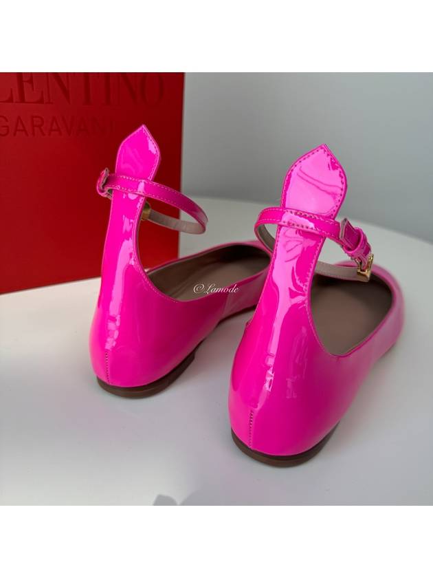 Patent Leather Ballerina Pink - VALENTINO - BALAAN 4