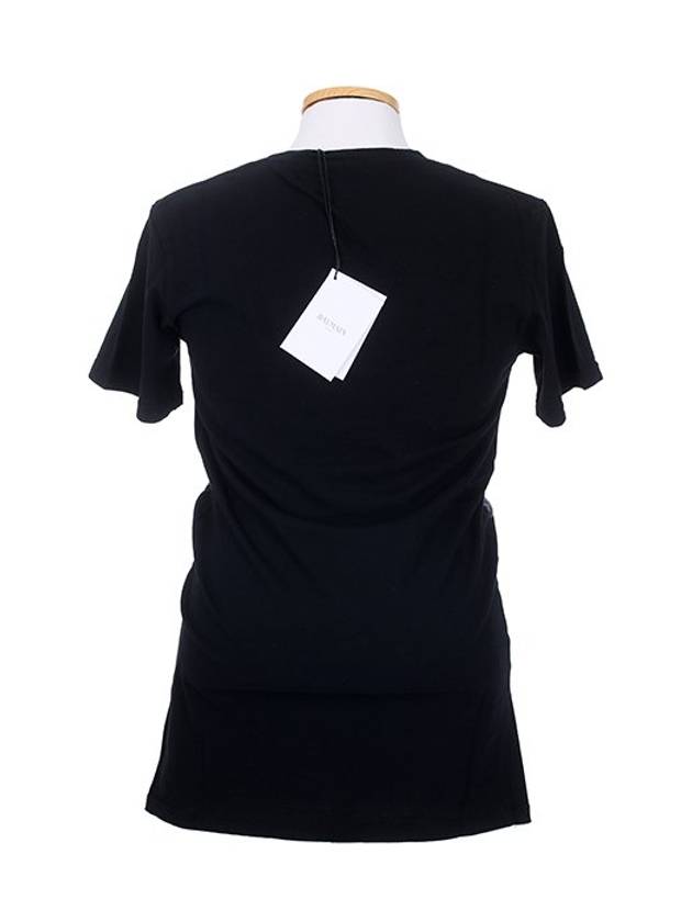 W5HJ601 1519 176 Men's Black Short Sleeve TShirt - BALMAIN - BALAAN 3