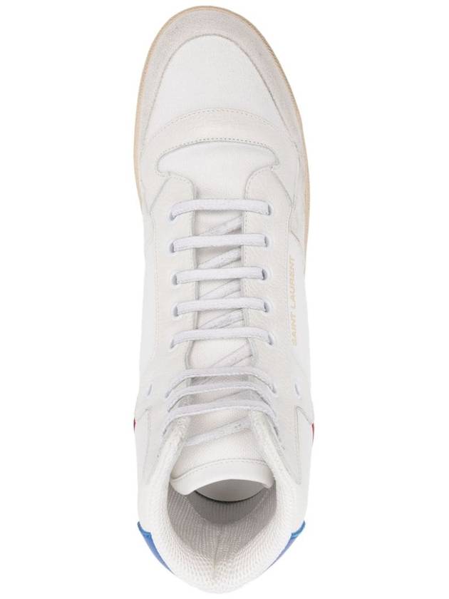 Canvas and Leather High Top Sneakers - SAINT LAURENT - BALAAN 5