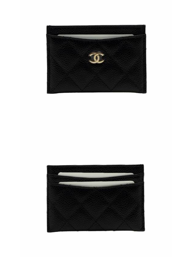 Classic Card Holder Grained Calfskin & Gold Black - CHANEL - BALAAN 5