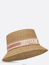 D Bobby Embroidered Band Bucket Hat Straw Rose Des Vents - DIOR - BALAAN 3