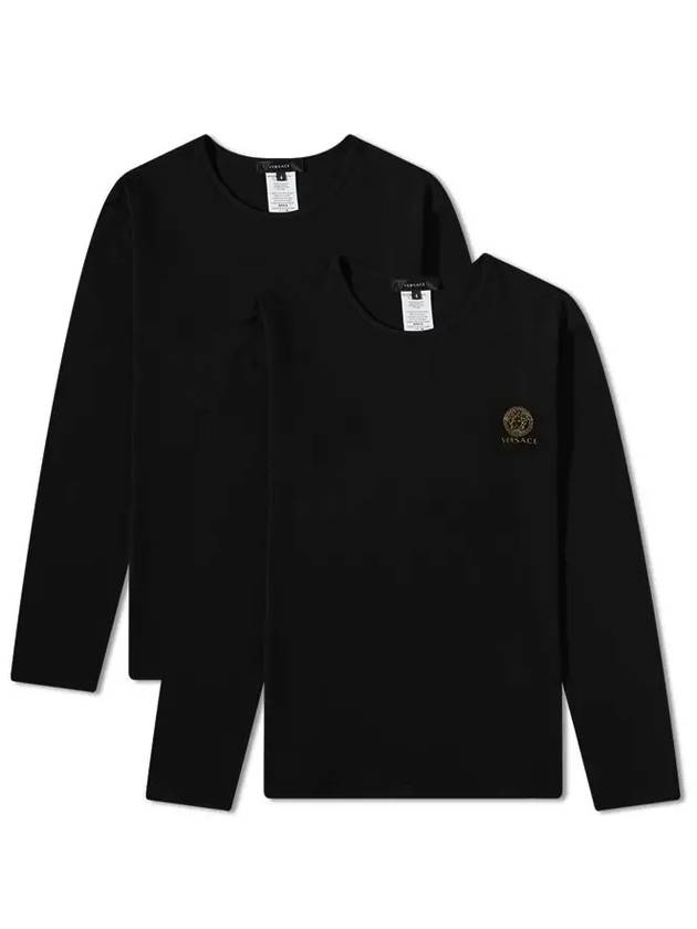 Logo Print Long Sleeve T-Shirt Black 2 Pack - VERSACE - BALAAN 6