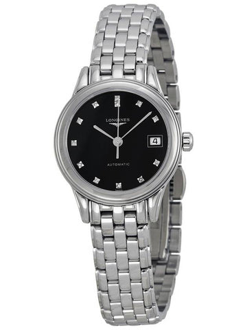 Longines Flagship Diamond  Automatic Black Dial Ladies Watch L42744576 - LONGINES - BALAAN 1