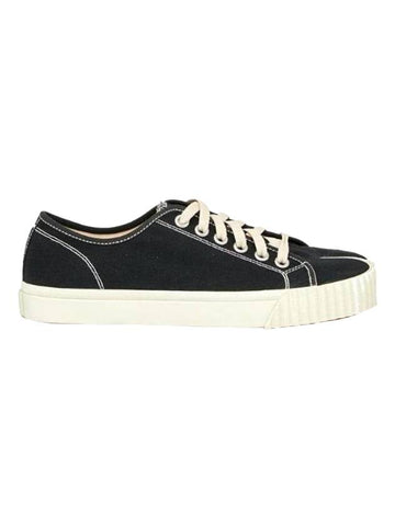 Tabi Canvas Low Top Sneakers Black - MAISON MARGIELA - BALAAN 1