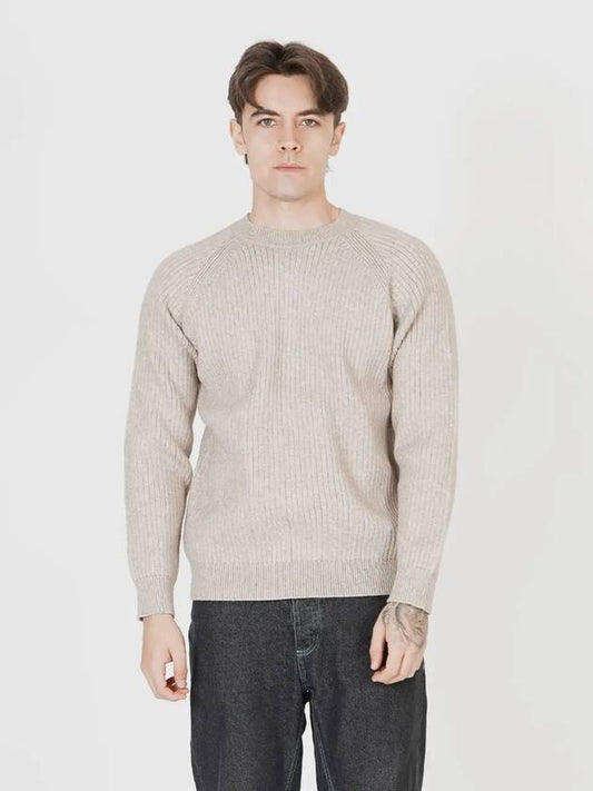 Hazy Ribbed Raglan Knit Beige - CHANCE'S NOI - BALAAN 2