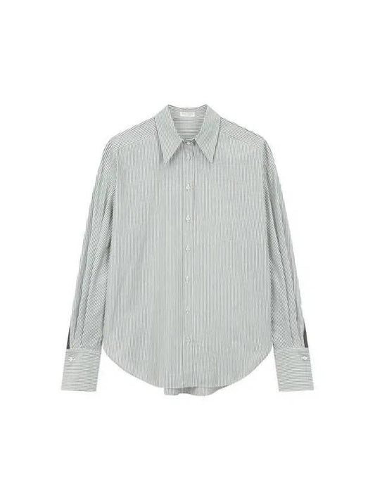 City Village 8th Anniversary 10 e Point 9 8 Women s Glitter Striped Shirt Dark Khaki 271306 - BRUNELLO CUCINELLI - BALAAN 1