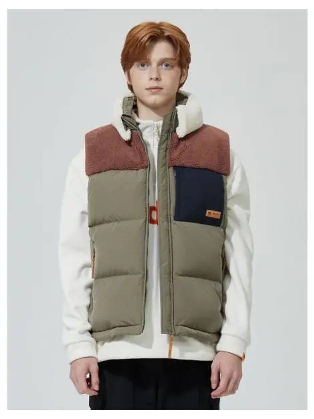 KODAK Apparel Brownie Color Block Down Vest KHAKI - KODO - BALAAN 1