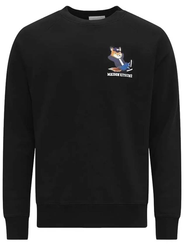 Dressed Fox Print Clean Sweatshirt Black - MAISON KITSUNE - BALAAN 3