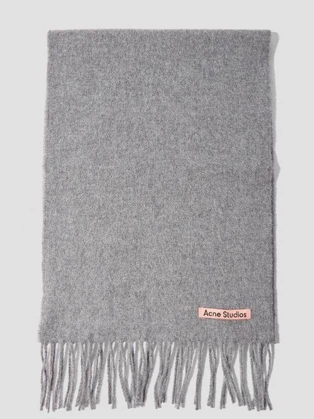 Wool Fringe Muffler Grey Melange - ACNE STUDIOS - BALAAN 2