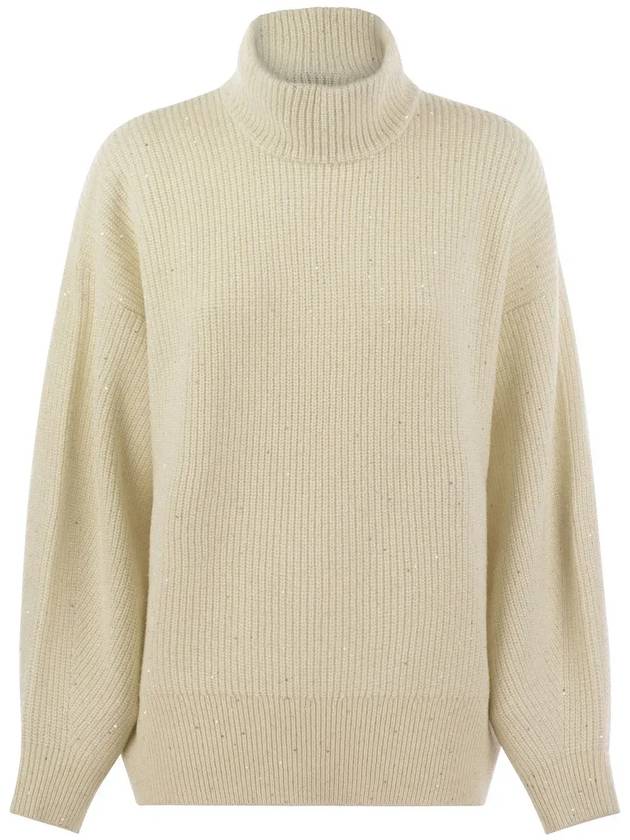 Lurex high neck oversized pullover MBM756904P_C509 - BRUNELLO CUCINELLI - BALAAN 1