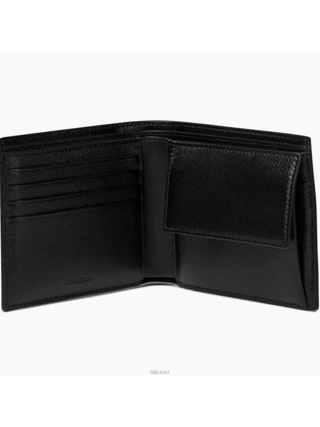 Wave Logo Half Wallet Black - BALENCIAGA - BALAAN 3