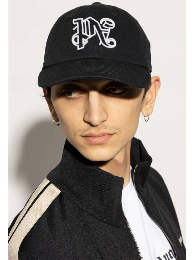 Monogram Ball Cap Black - PALM ANGELS - BALAAN 3