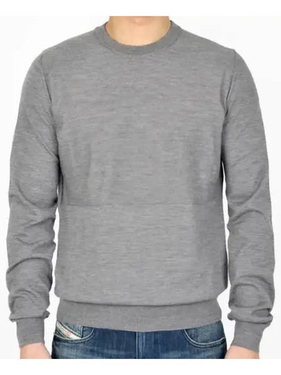 Crew Neck Virgin wool Knit Top Grey - JIL SANDER - BALAAN 2