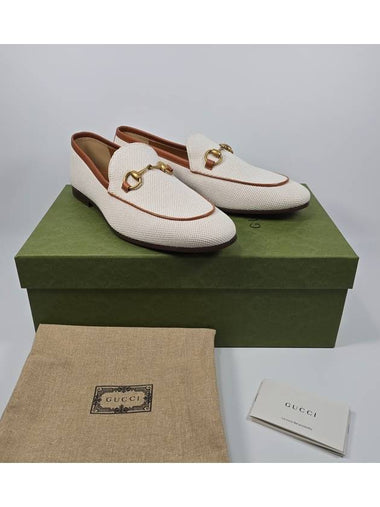 Horsebit leather trim coated canvas loafers 270 - GUCCI - BALAAN 1