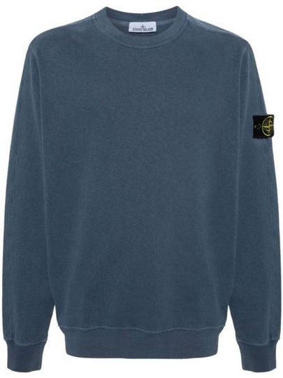 Logo Patch Crew Neck Sweatshirt Navy - STONE ISLAND - BALAAN 2