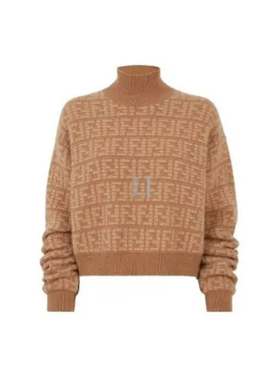 Cashmere Pullover Knit Top Brown - FENDI - BALAAN 2