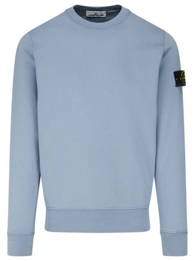 Men's Wappen Patch Sweatshirt Blue Grey - STONE ISLAND - BALAAN 1