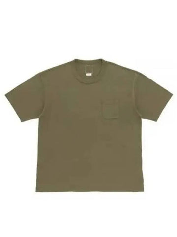 24 Cotton And Silk T shirt 0124105010008 OLIVE Short Sleeve - VISVIM - BALAAN 1