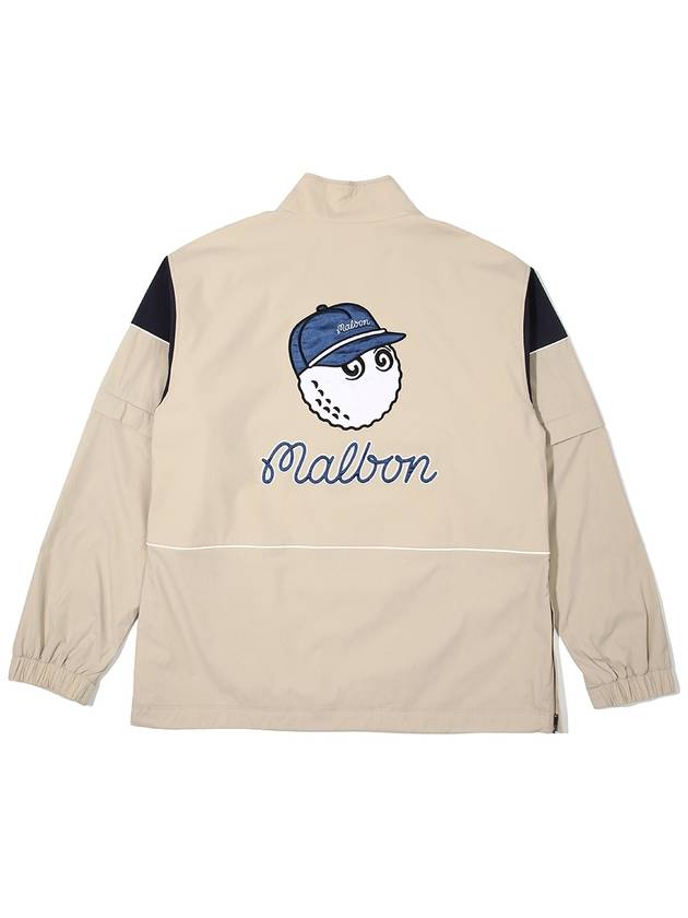 Bucket Detachable Half Zip Up Anorak BEIGE MAN - MALBON GOLF - BALAAN 3