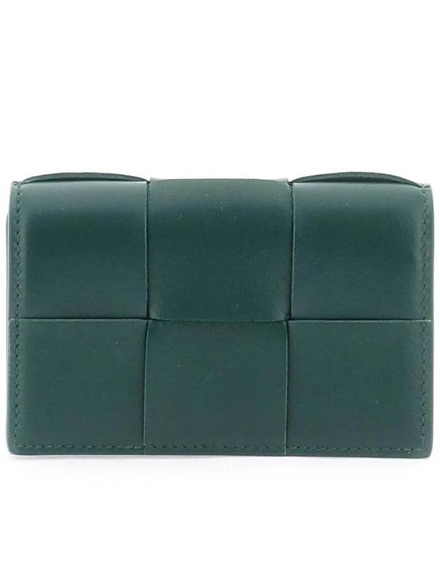 Intrecciato Flap Card Wallet Emerald Green - BOTTEGA VENETA - BALAAN 1