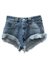 Fringe Trimmed Denim Shorts SH0033FAA1H02E - ISABEL MARANT ETOILE - BALAAN.