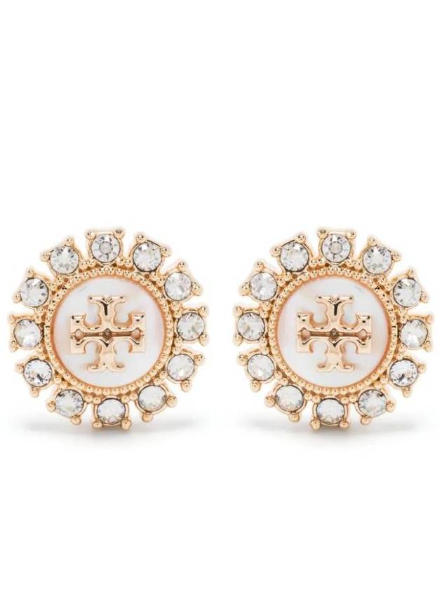 Kira Crystal Stud Earrings Gold Crystal - TORY BURCH - BALAAN 1