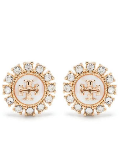 Kira Crystal Stud Earrings Gold Crystal - TORY BURCH - BALAAN 1