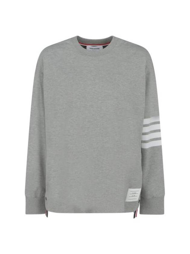 Engineered 4 Bar Medium Weight Jersey Oversized Long Sleeved T-Shirt Light Grey - THOM BROWNE - BALAAN 2