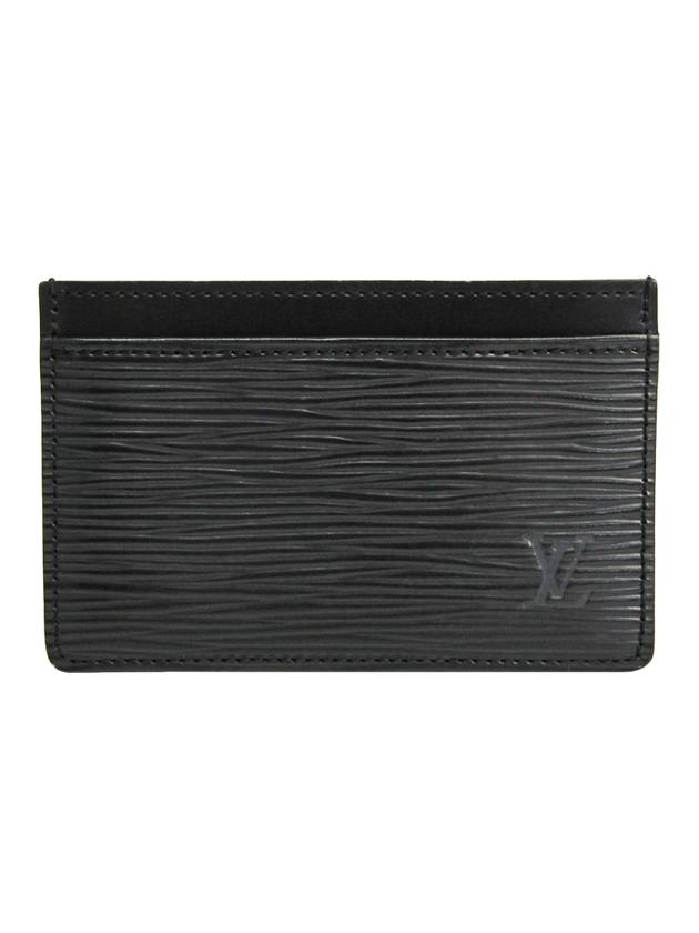 Epi Logo Leather Card Wallet Black - LOUIS VUITTON - BALAAN 1