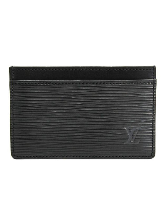 Epi Logo Leather 1-stage Card Wallet Black - LOUIS VUITTON - BALAAN 1