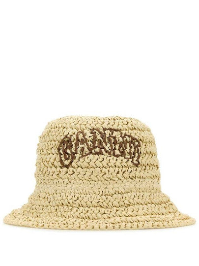 Summer Straw Bucket Hat Almond Milk - GANNI - BALAAN 2