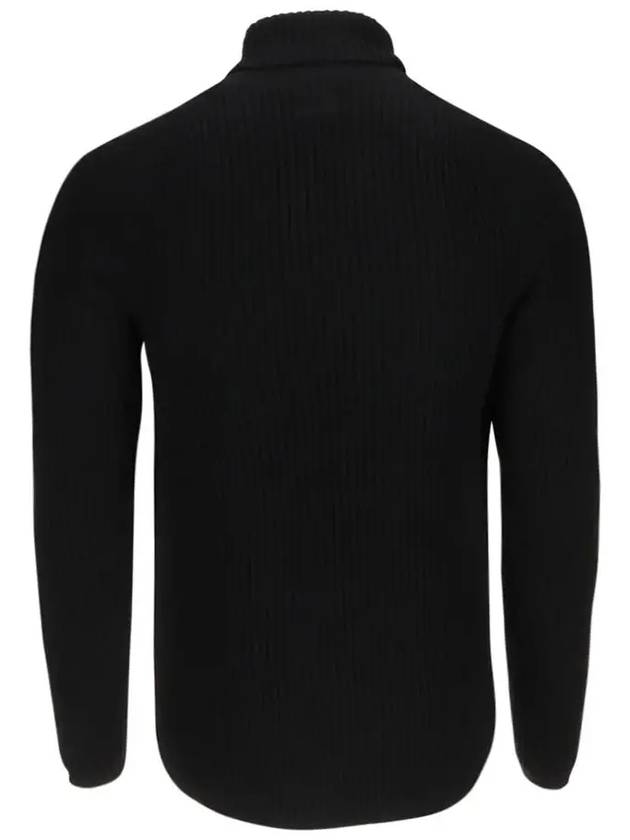 Lens Applique Ribbed Knit Turtleneck Black - CP COMPANY - BALAAN 4