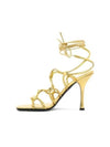 Rockstud Net Sandal Heels Gold - VALENTINO - BALAAN 4